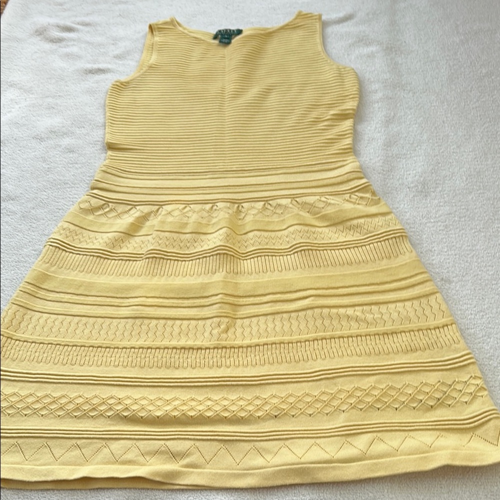 Lauren Ralph Laren / Yellow Sleeveless Knit Dress / Size: M